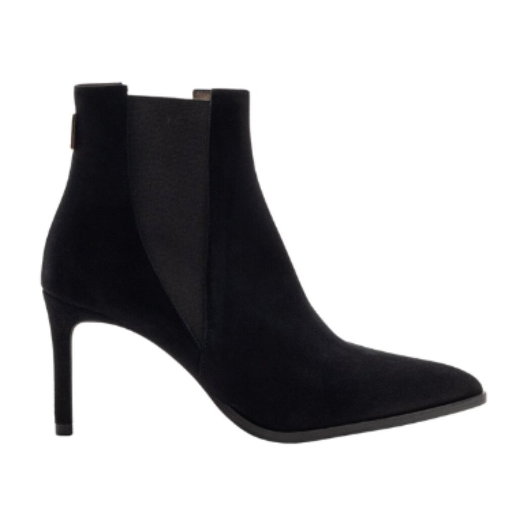 Ted Baker Women Ankle Boots Black Suede Stiletto Pointed Toe – Size 6.5
